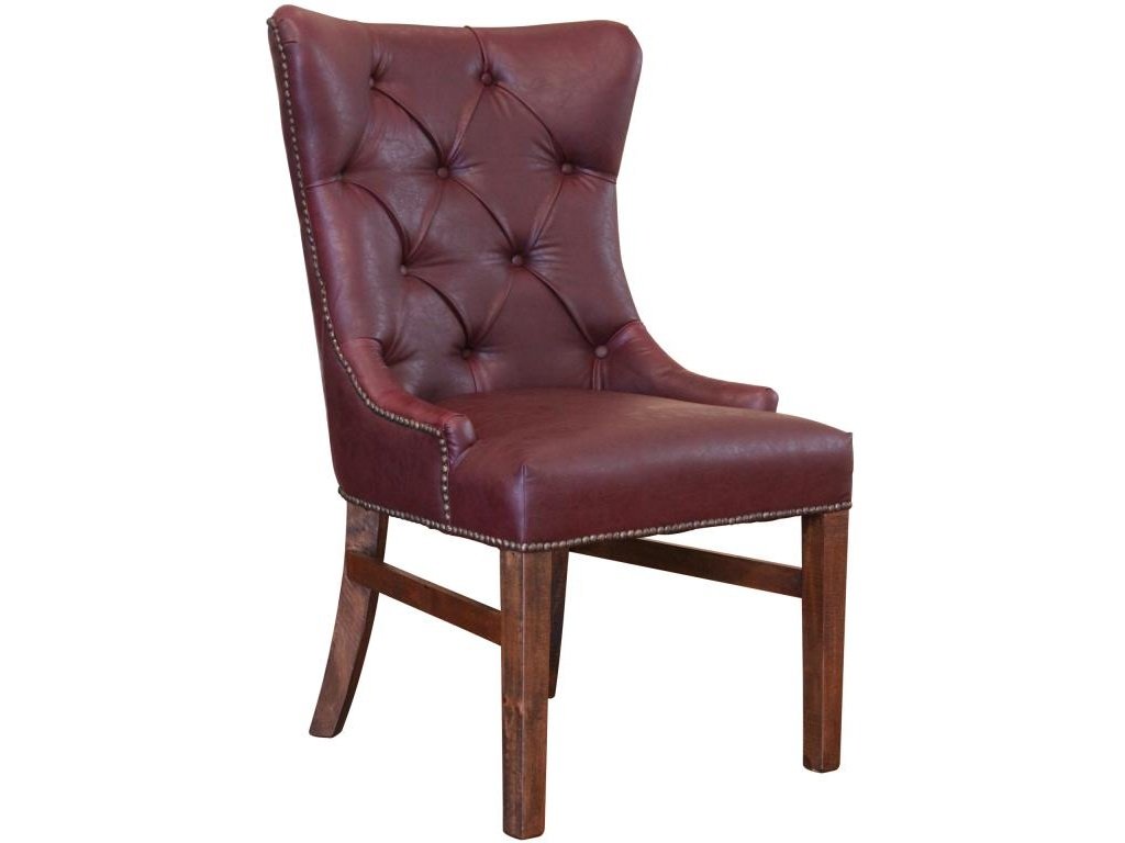 Tufted Backrest Faux Leather Upholstered Chair