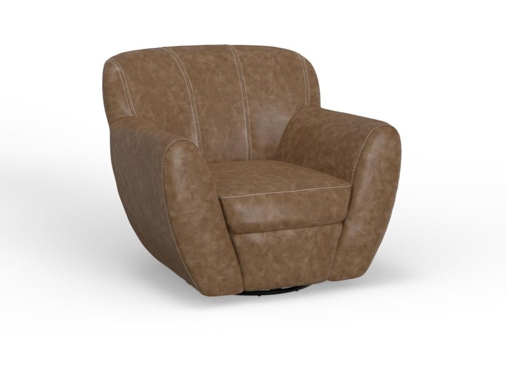 Wooden Frame & Metal Base, 360 Degree Swivel Accent Chair