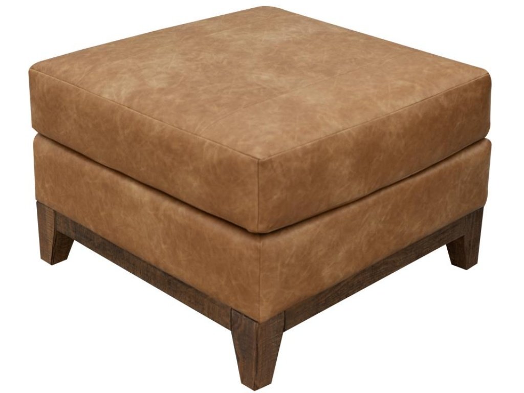 Wooden Frame & Base, Upholstered Square Ottoman