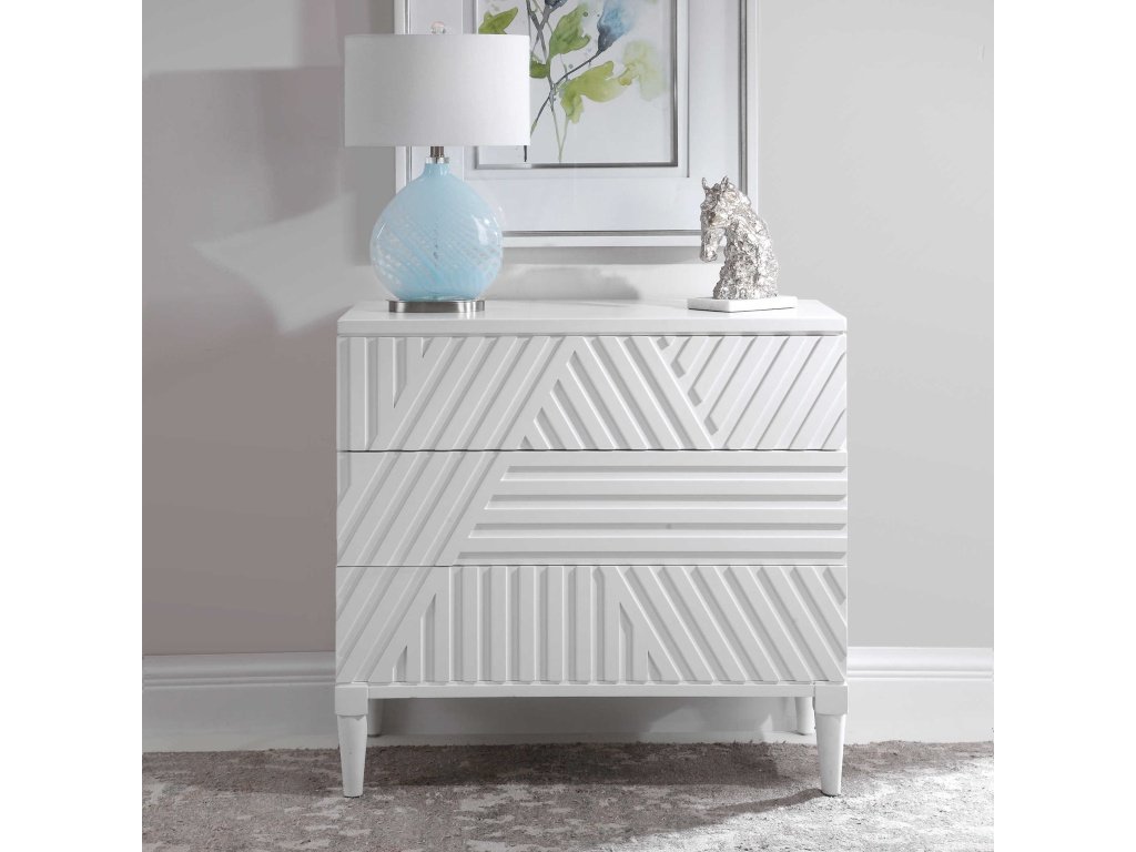 Colby 3 Drawer Chest, White