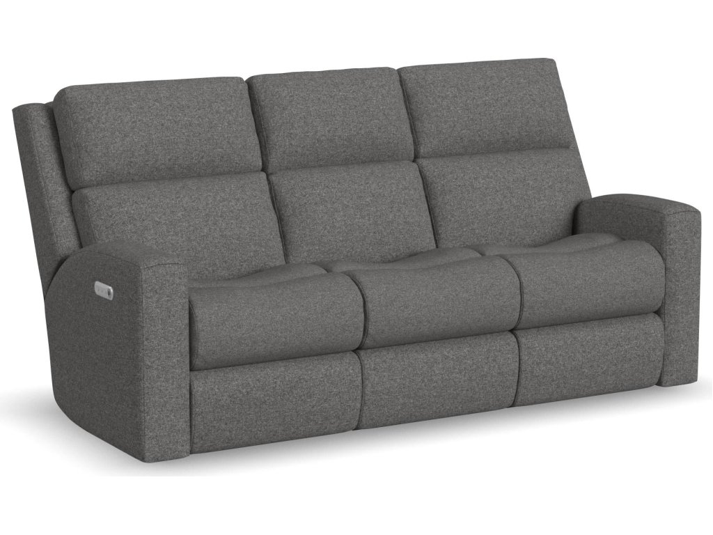 Score Fabric Power Reclining Sofa with Power Headrests & Lumbar