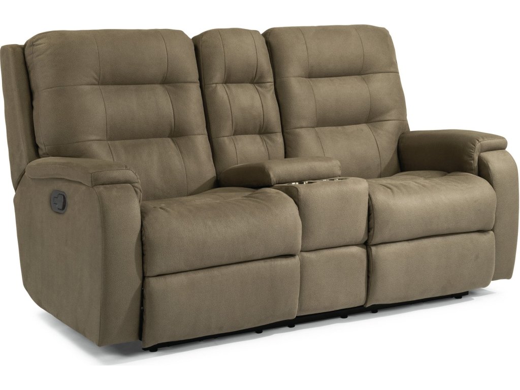 Arlo Fabric Reclining Loveseat with Console