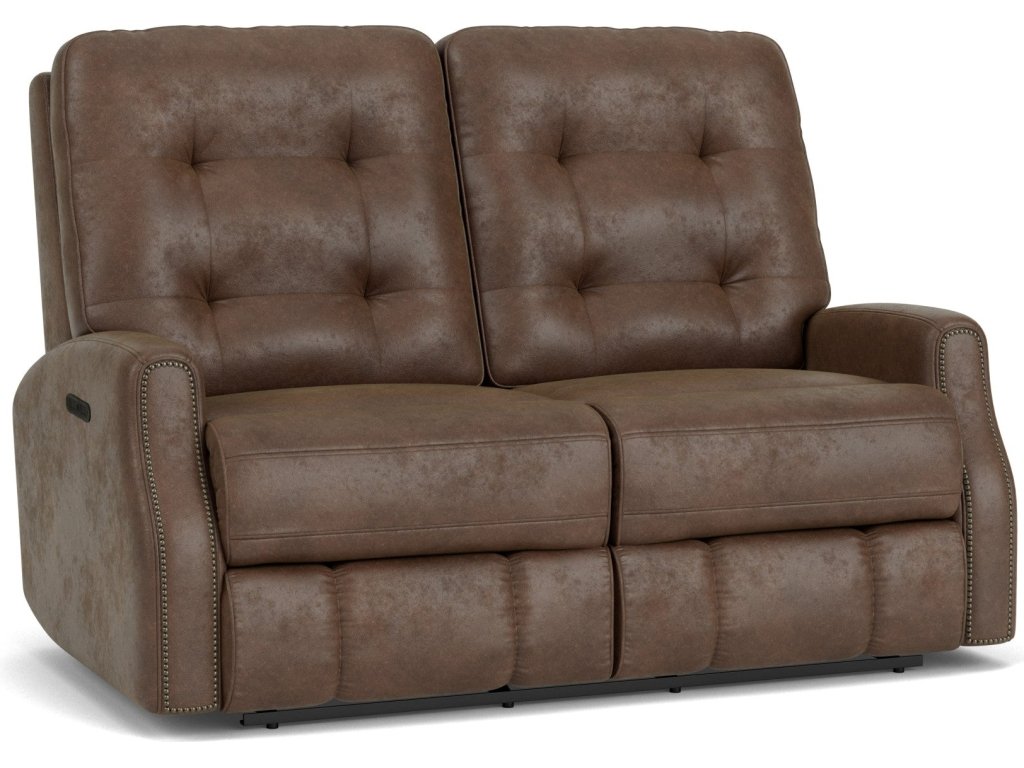 Devon Fabric Power Reclining Loveseat with Power Headrests