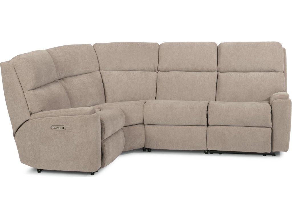 Rio Fabric Power Reclining Sectional with Power Headrests