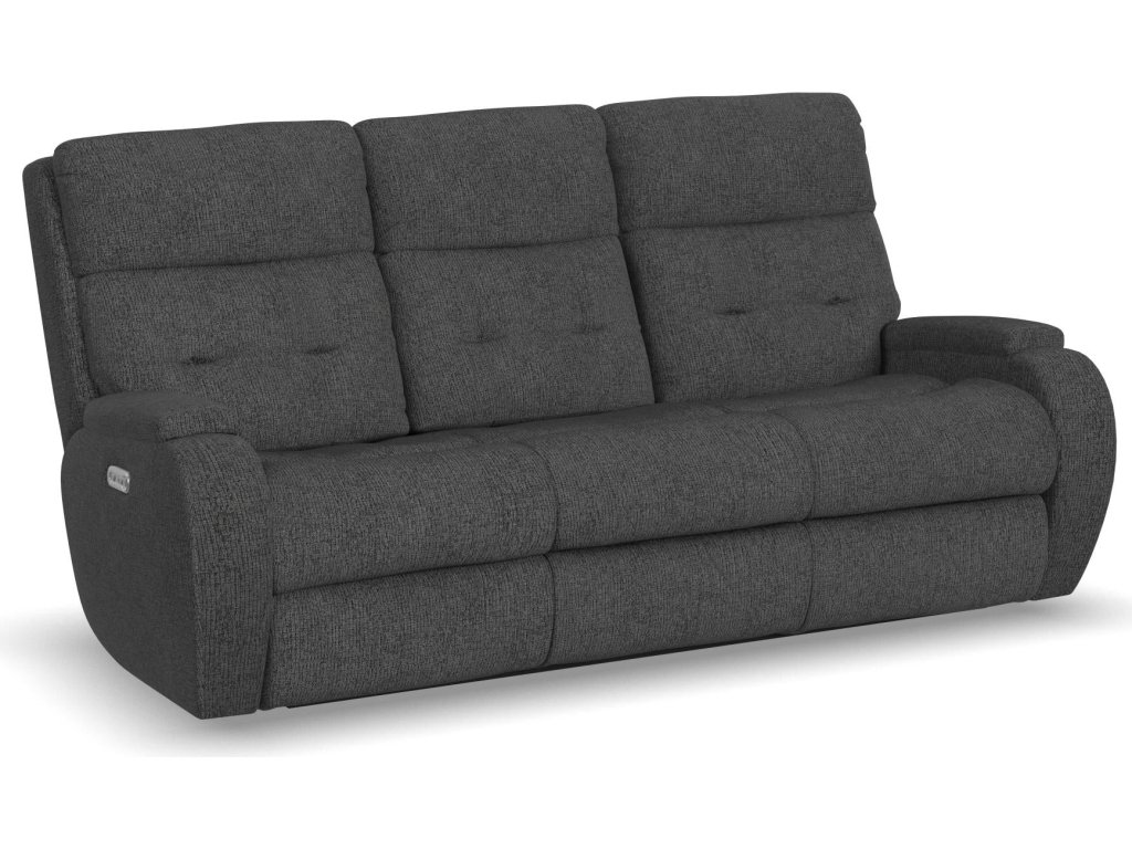 Strait Fabric Power Reclining Sofa with Power Headrests