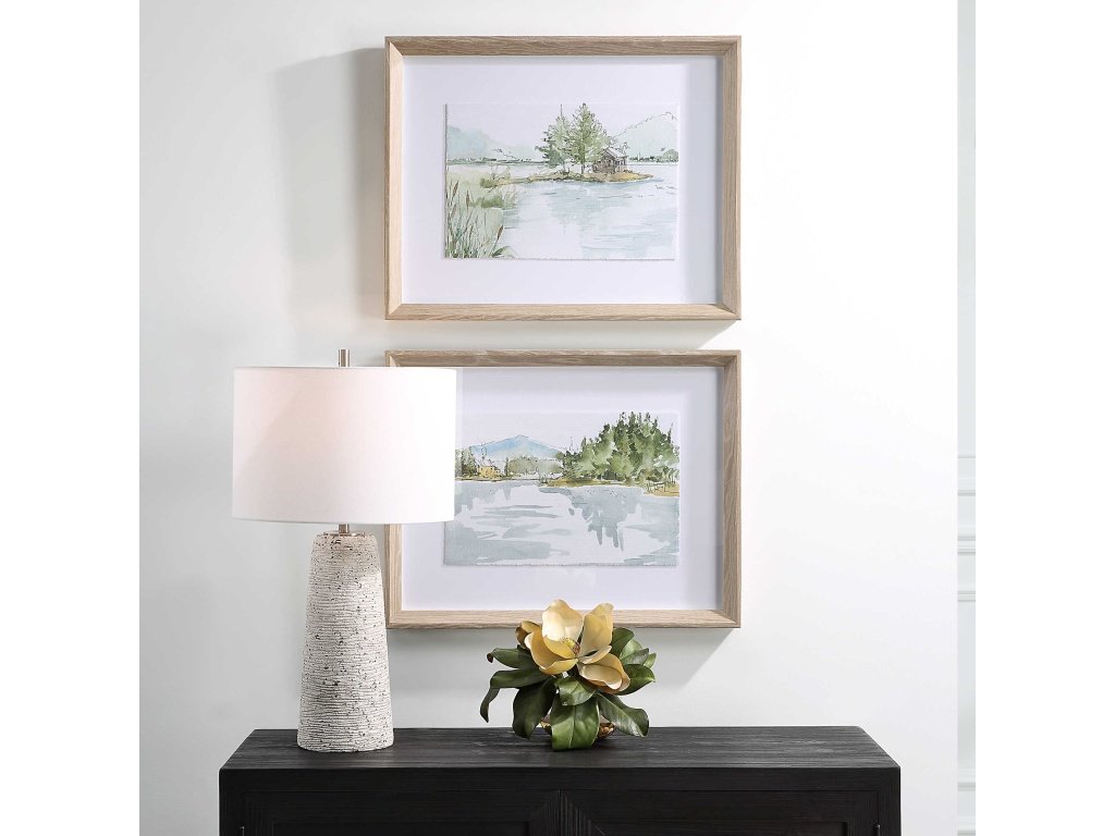 Serene Lake Framed Prints, S/2