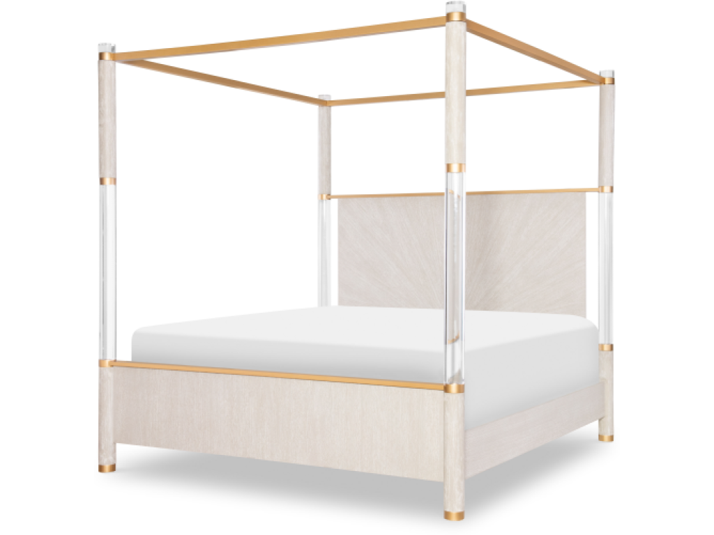 Panel Bed w/ Canopy & Acrylic Posts, King