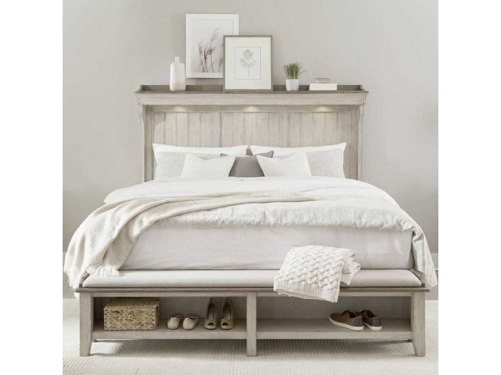 Queen Mantle Storage Bed