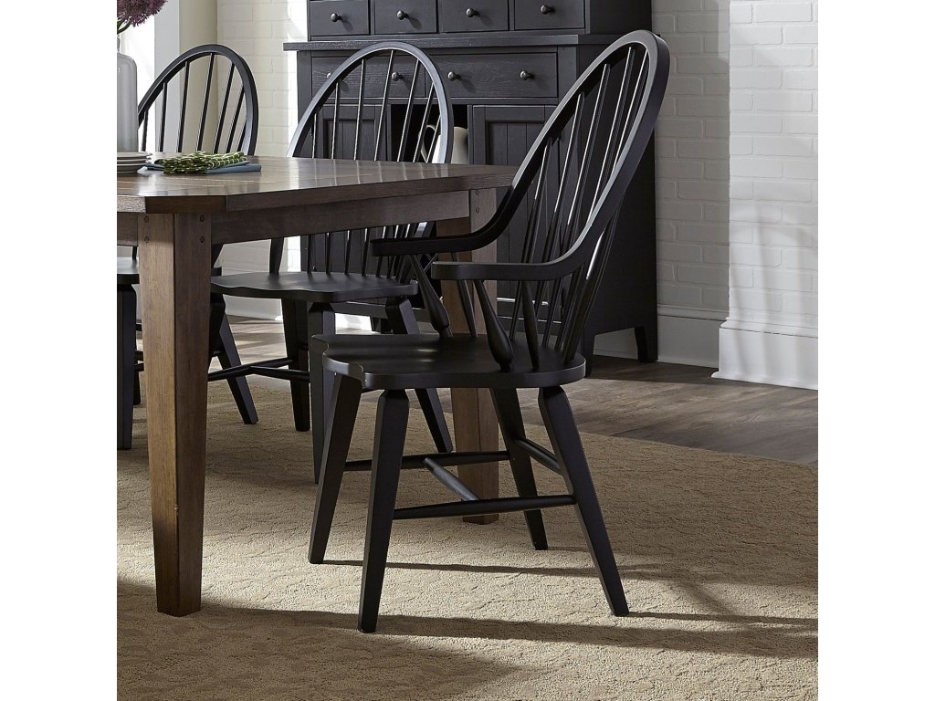 Windsor Back Arm Chair - Black