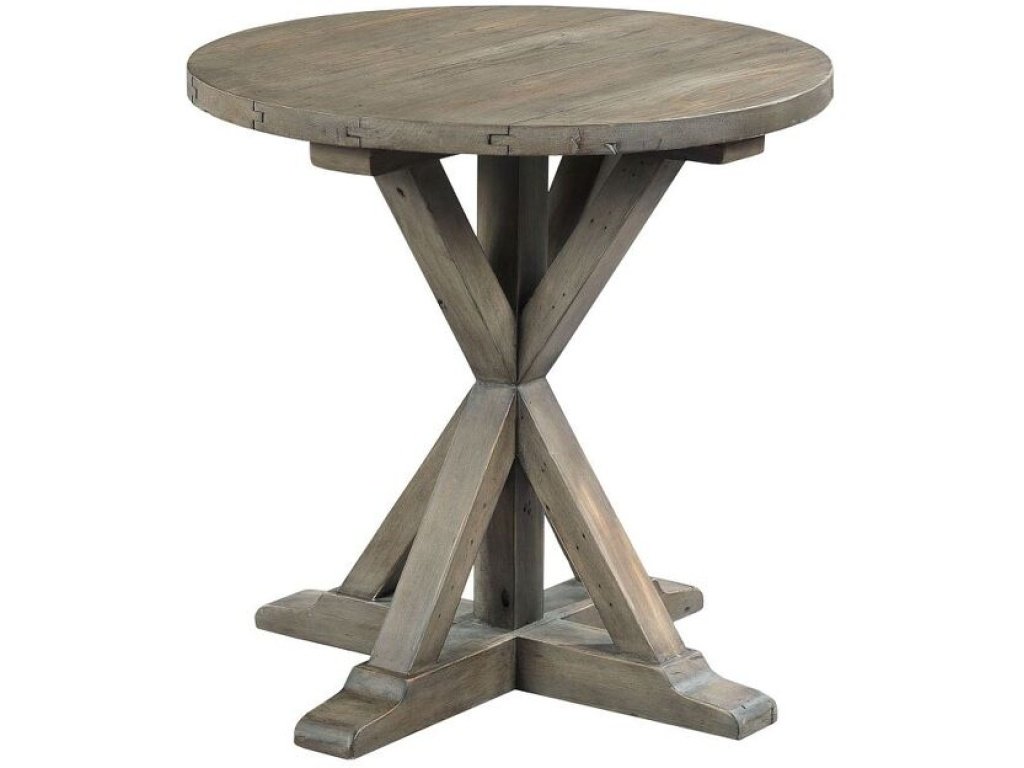 Trestle Round End Table