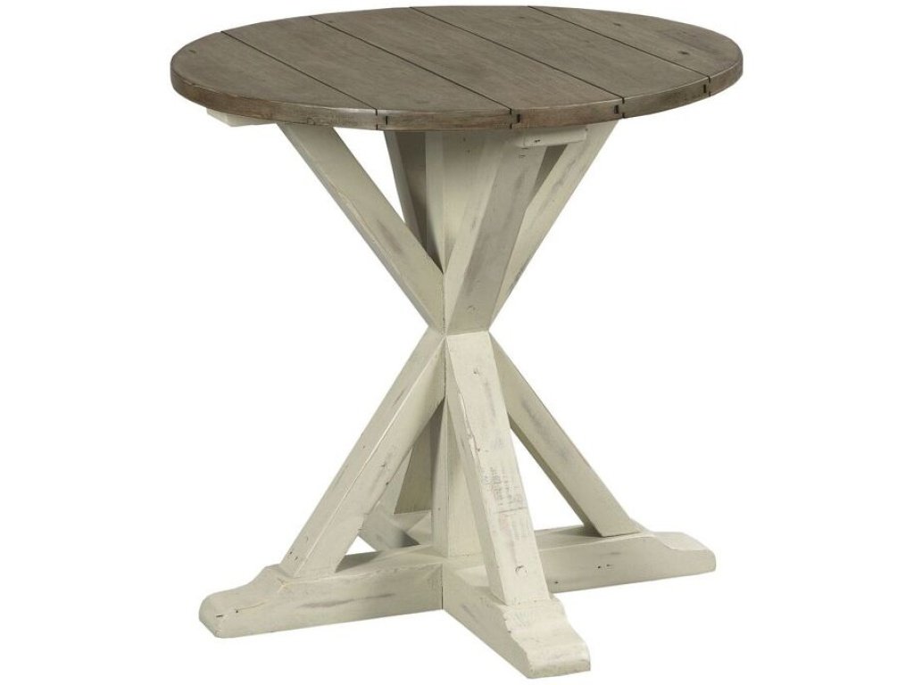 Trestle Round End Table