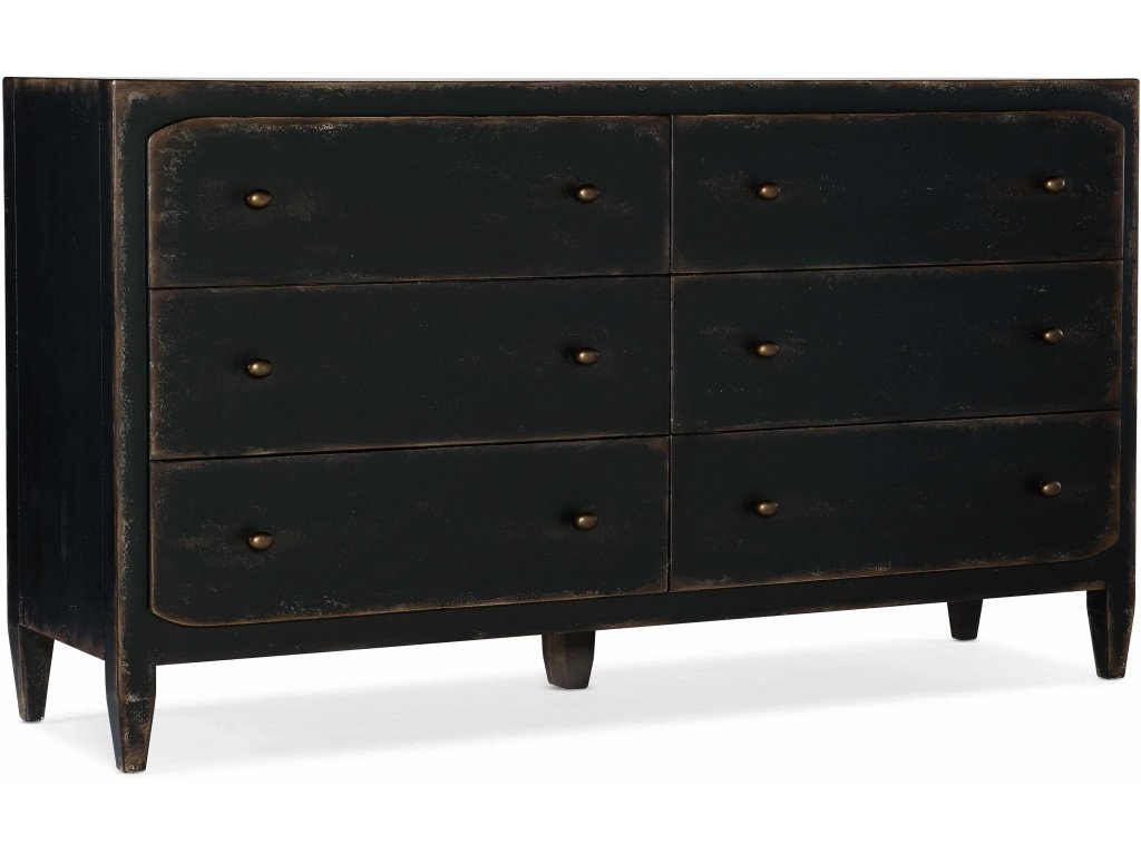 Ciao Bella Six-Drawer Dresser- Black