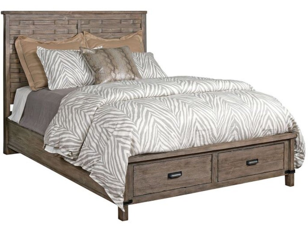 Panel Queen Bed - Complete W/ Storage Footboard