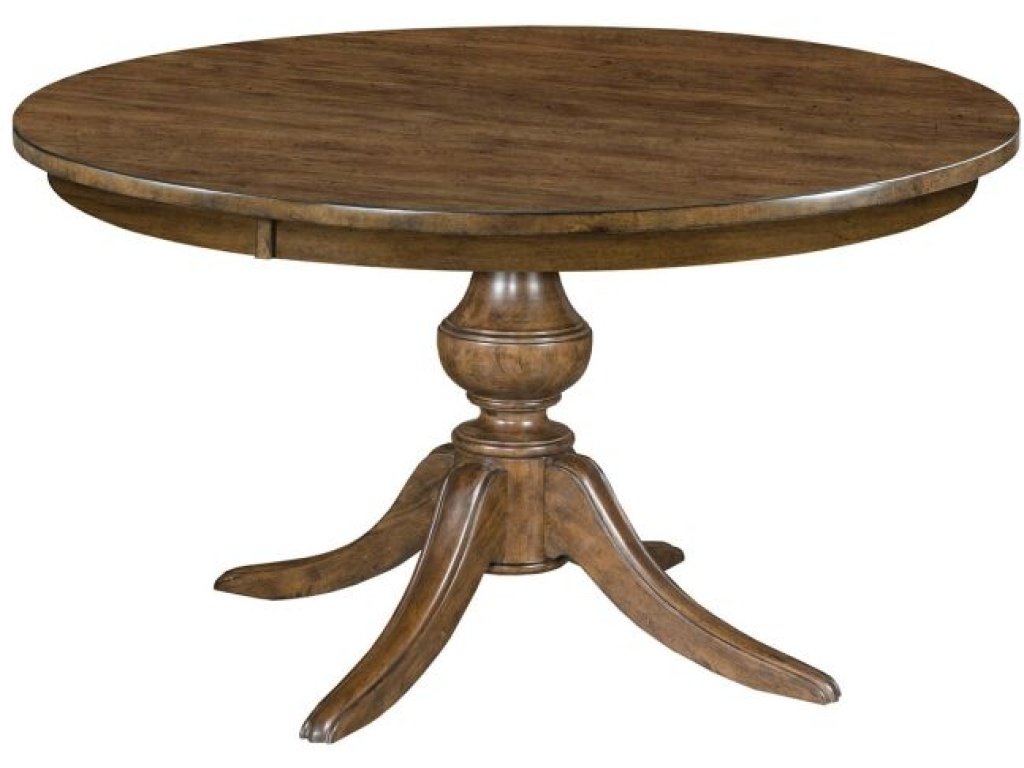 44" Round Dining Table With Wood Base