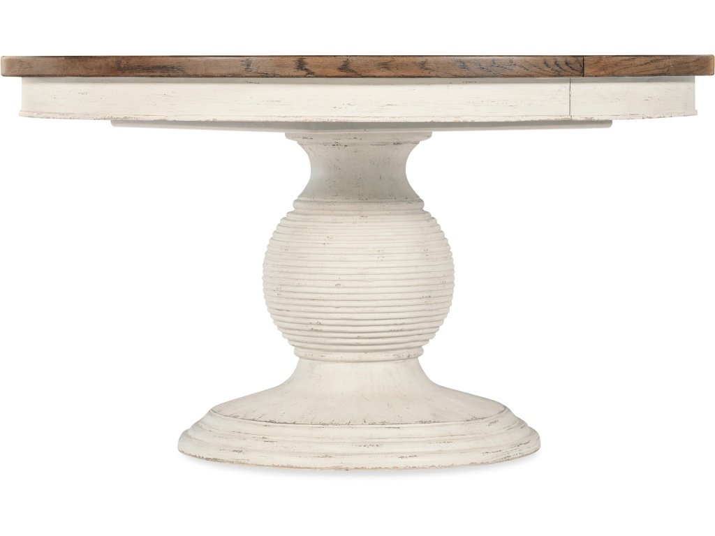 Americana Round Pedestal Dining Table W/1-22In Leaf