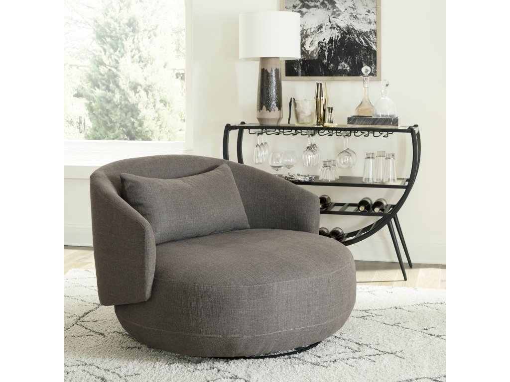 Uph Swivel Cuddler Chair - Charcoal