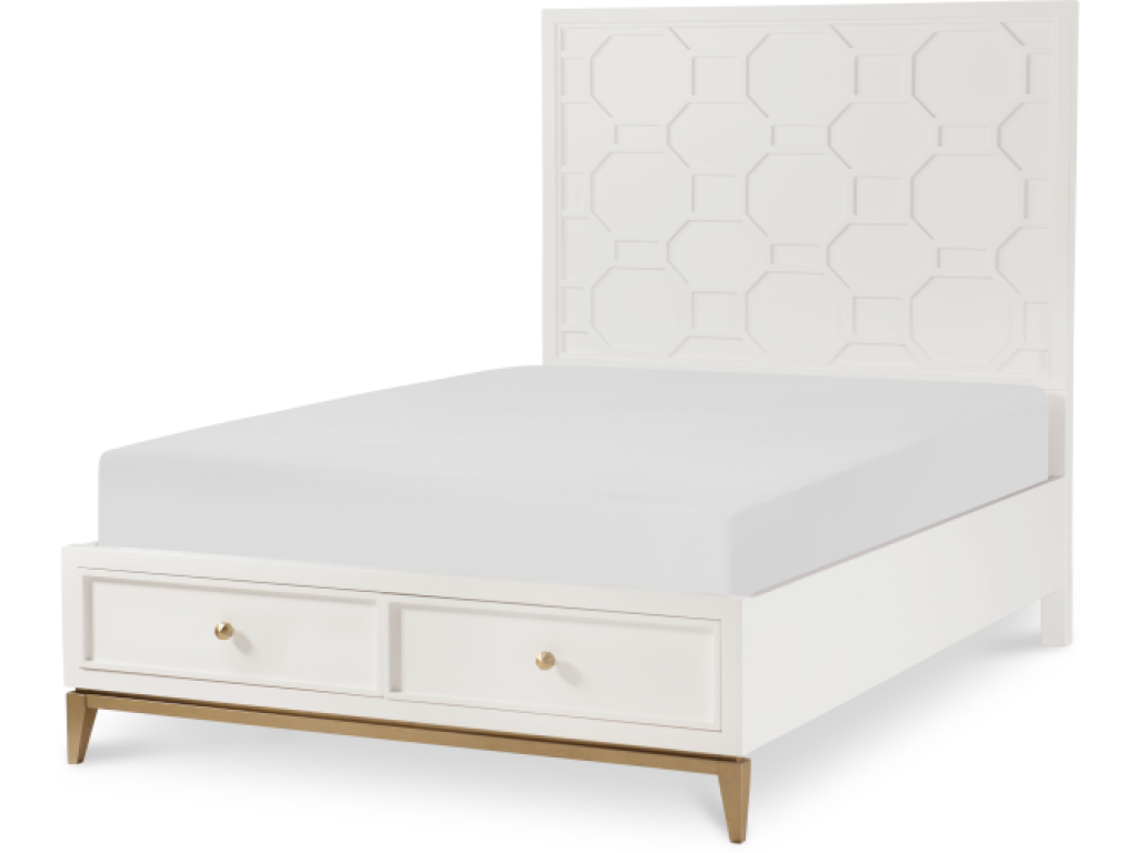 PANEL BED W/ STORAGE FOOTBOARD FULL