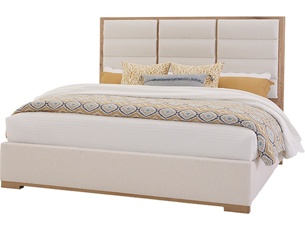 Erin'S Upholstered Bed - White Fabric