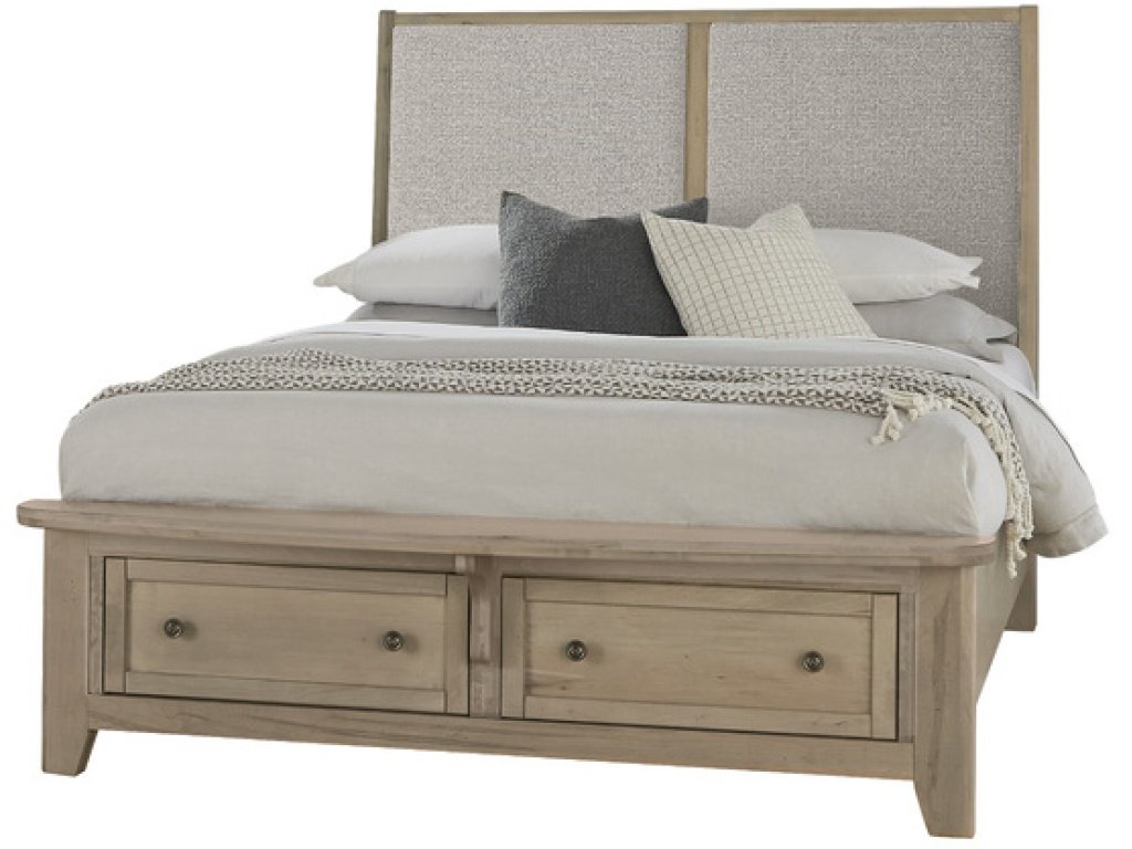 Upholstered Bed With Storage -Grey