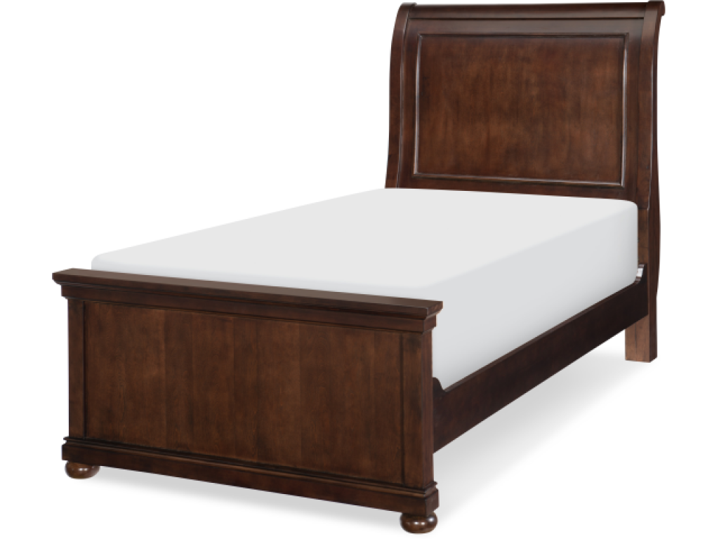 COMPLETE SLEIGH BED, TWIN