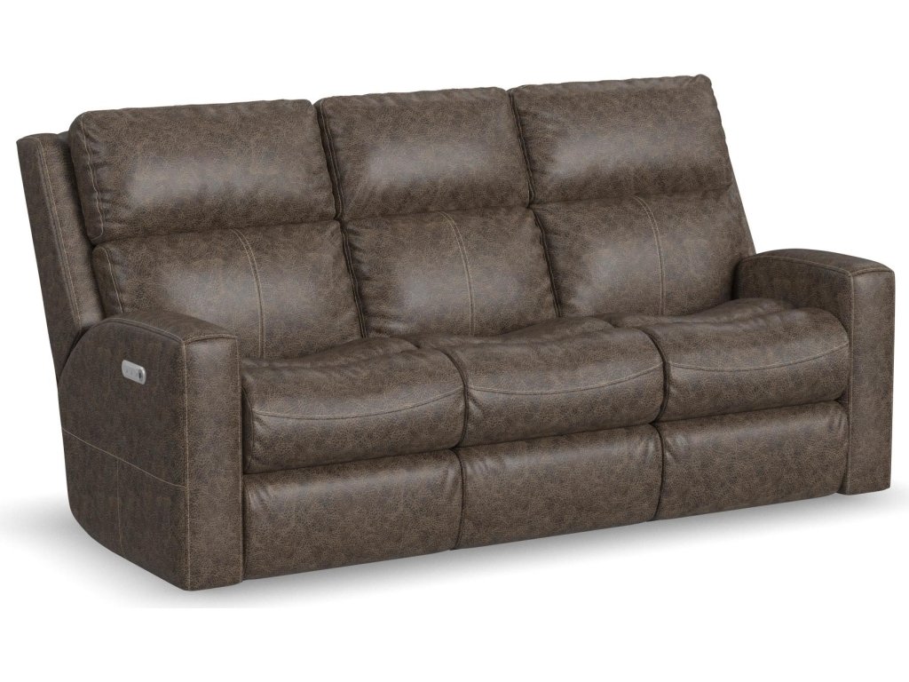 Score Leather Power Reclining Sofa with Power Headrests & Lumbar