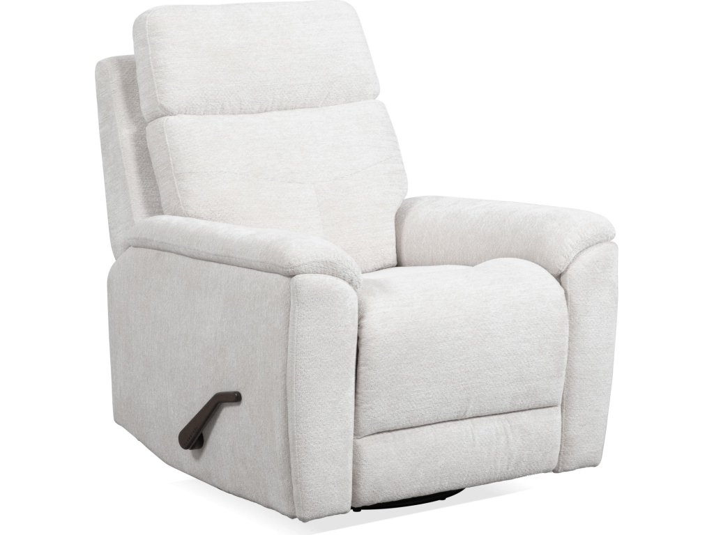 Refined Pearl Fabric Perfect Match Swivel Gliding Recliner