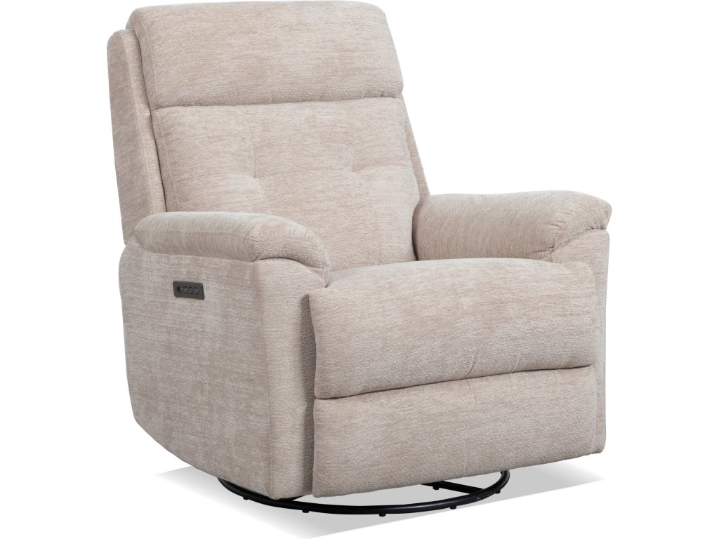 Sophisticated Oat Perfect Match Power Swivel Gliding Recliner with Power Headrest & Lumbar