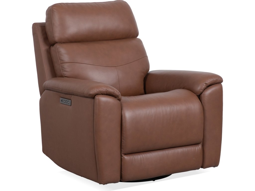 Refined Hickory Perfect Match Power Swivel Gliding Recliner with Power Headrest & Lumbar