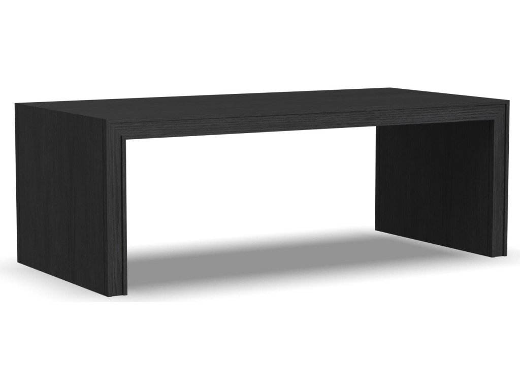 Waterfall Black Rectangular Coffee Table