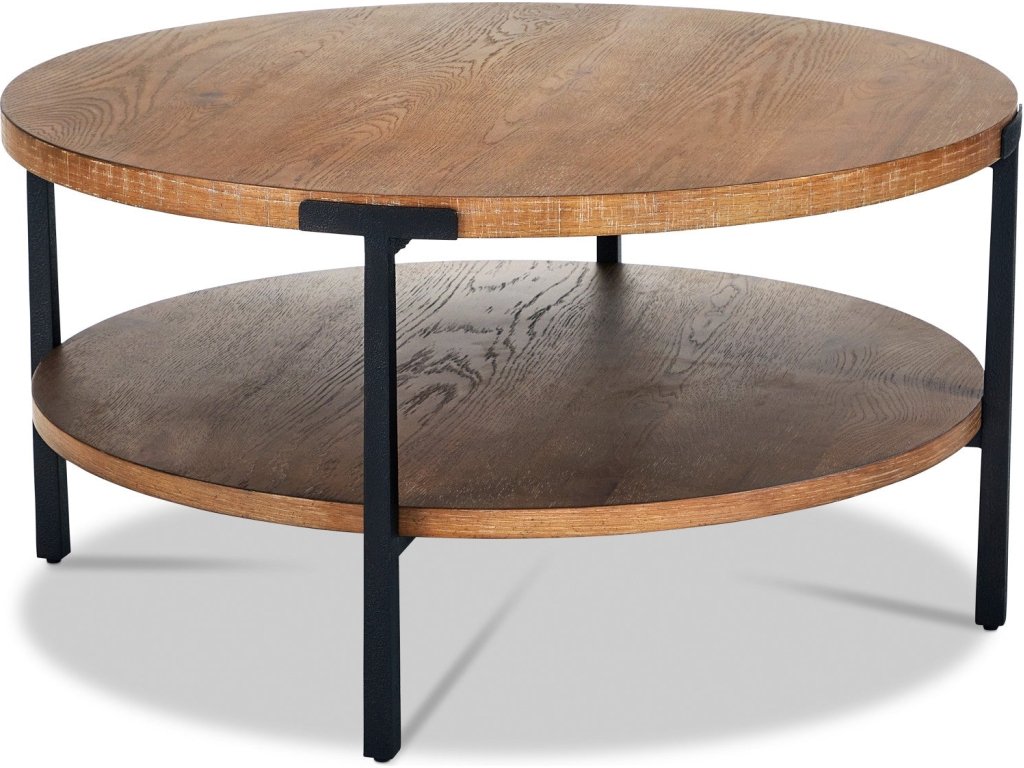 Millwork Brown Round Coffee Table