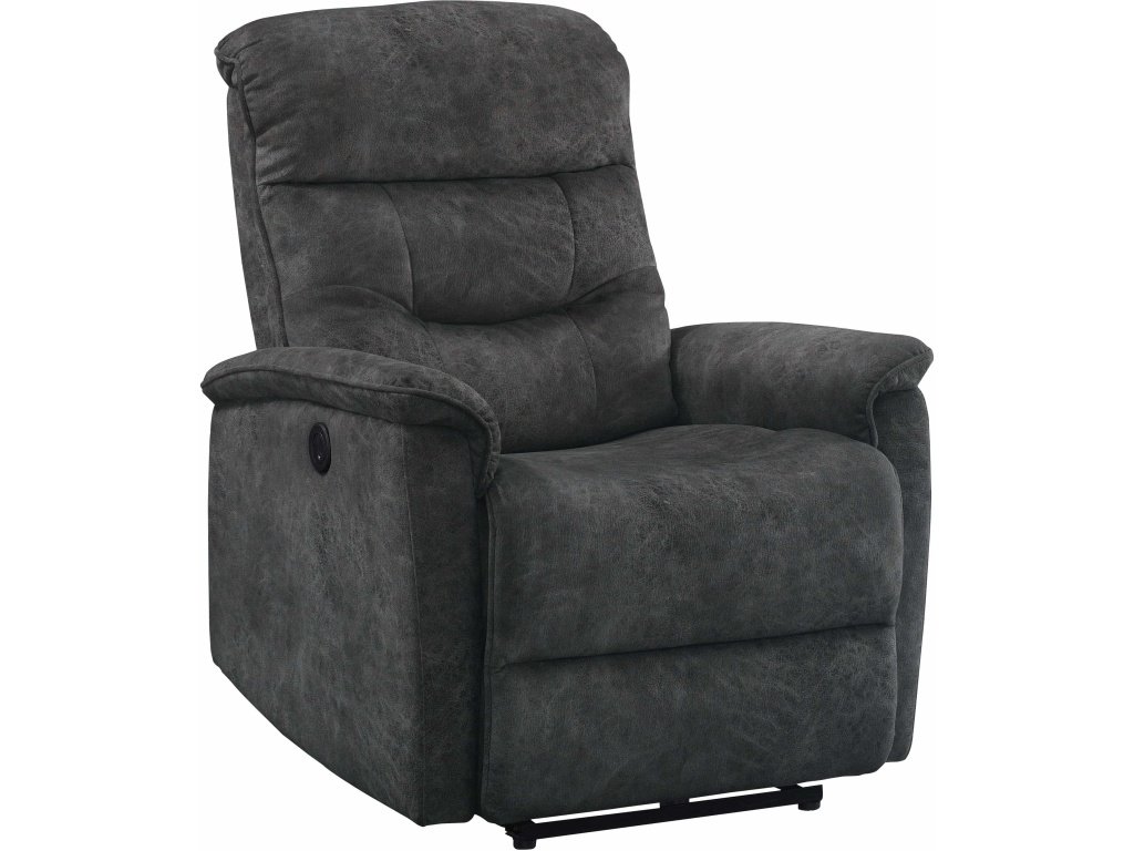 Contemporary Power Recliner W/Usb In Amarillo Shadow