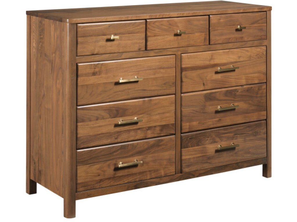 Flat Top Nine Drawer Dresser