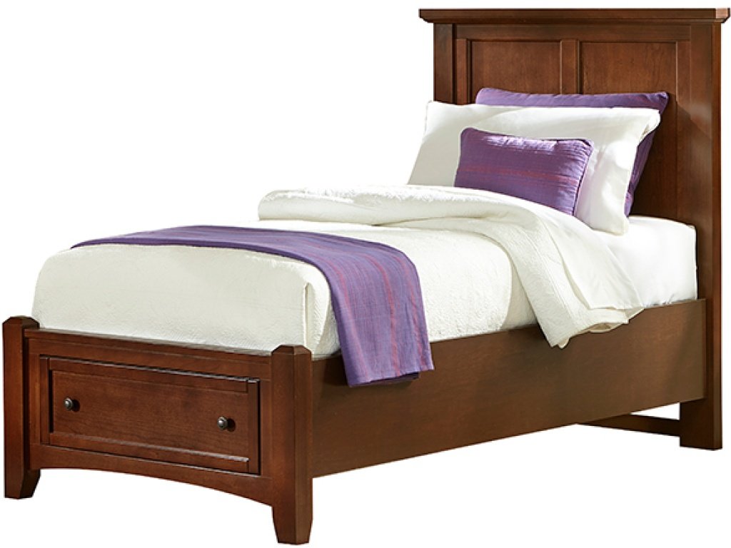 Twin Mansion Storage Bed - Cherry Finish