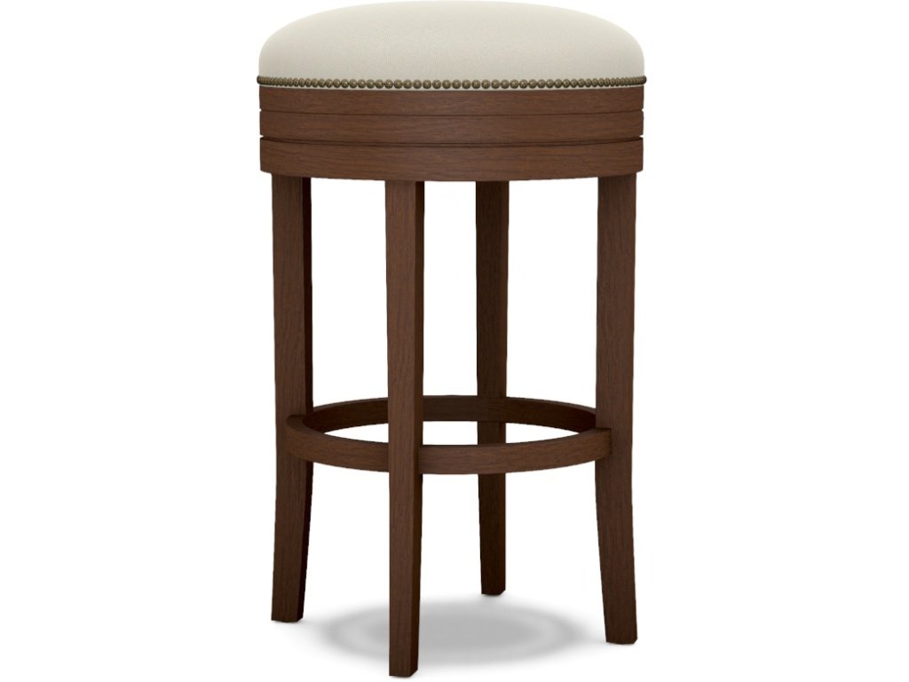 Bowen Iv Swivel Bar Stool With Nailheads