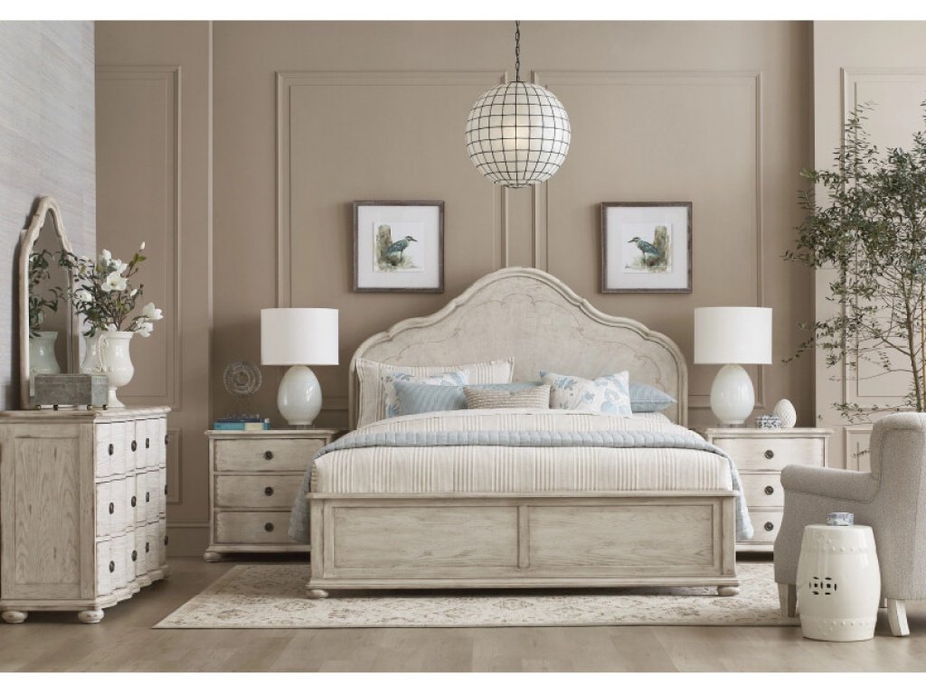 Vignette Queen Panel Bed Package - CrÃ¨me