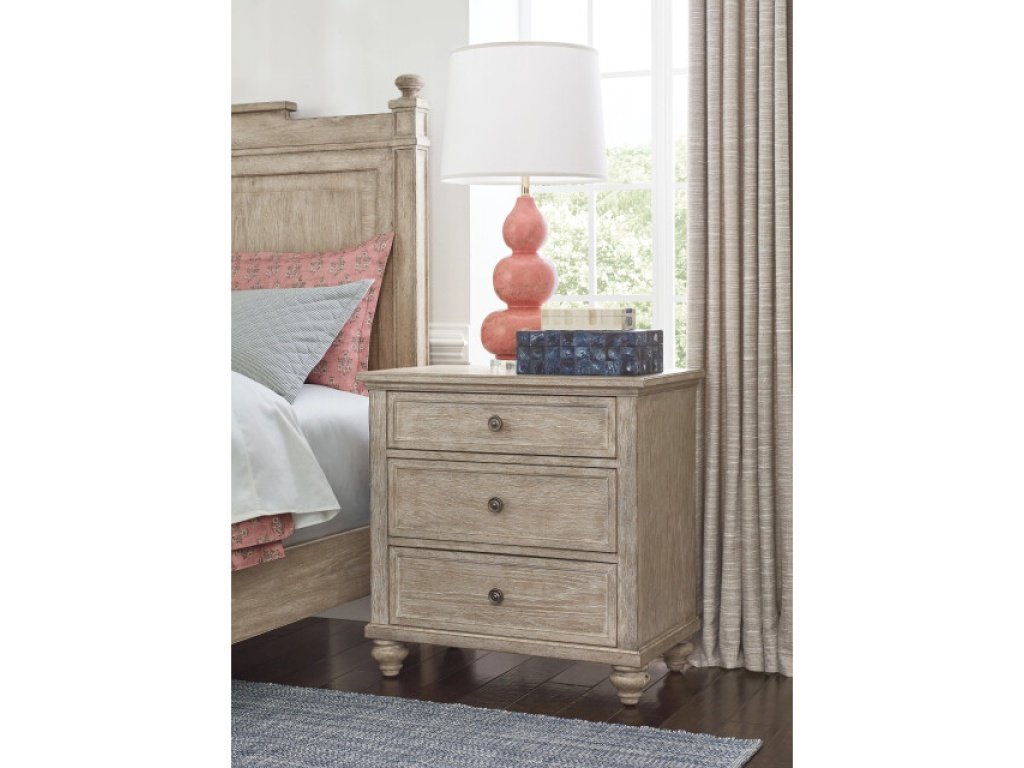 Miriam Three Drawer Straight Nightstand - Breve