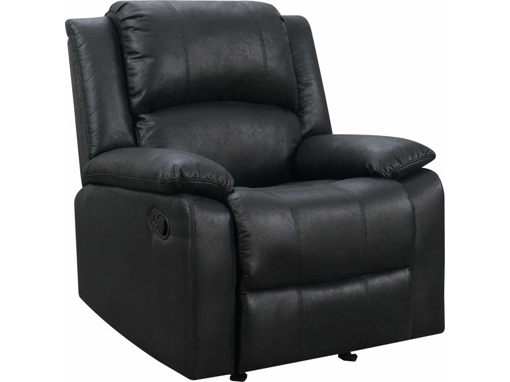 Upholstered Wall Hugger Manual Recliner In Black