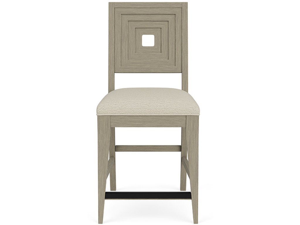 Upholstered Wood Back Counter Stool