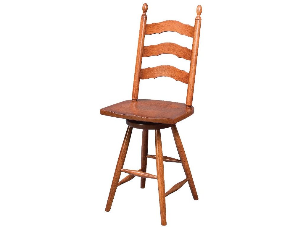 24" French Country Ladderback Swivel Stool