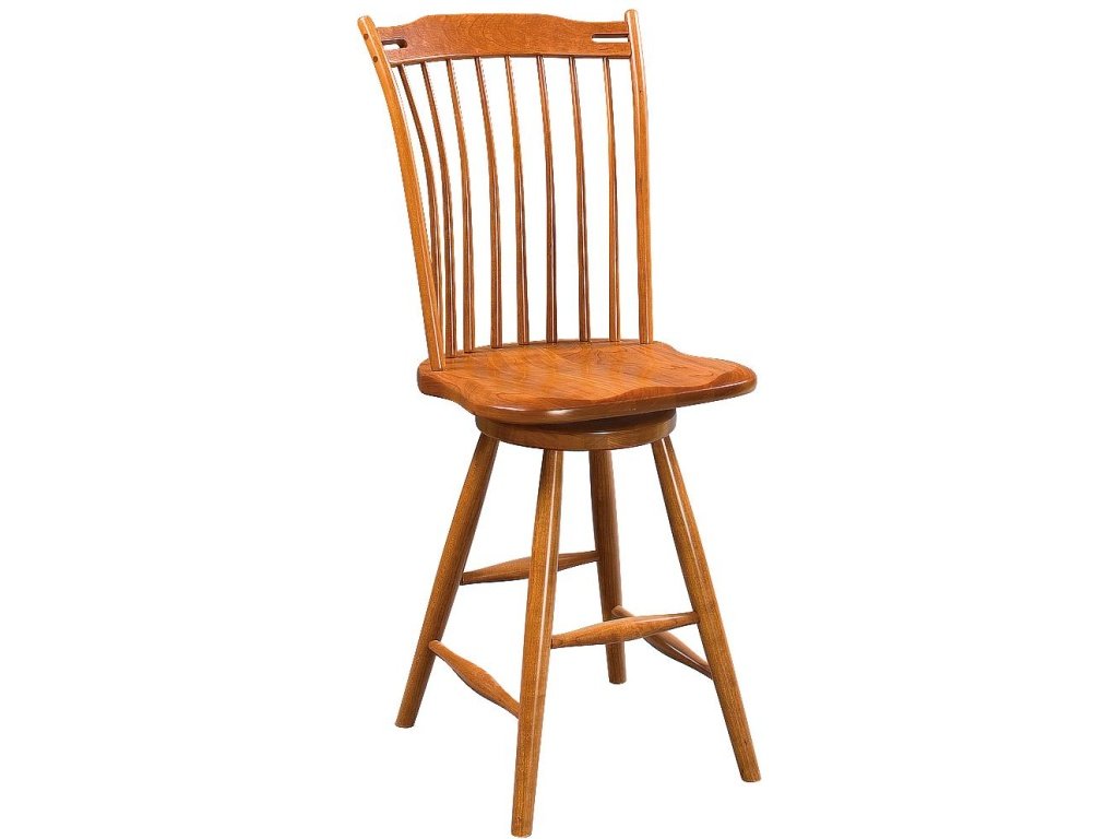 24" Thumbback Swivel Counter Stool