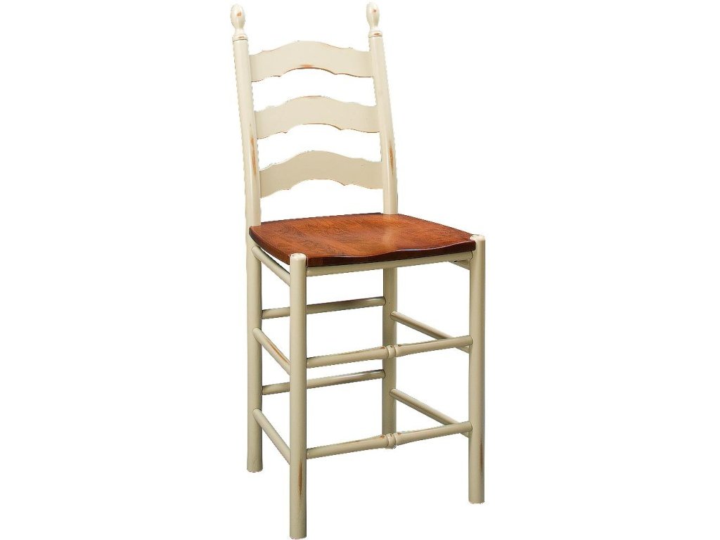 30" French Country Ladderback Bar Stool