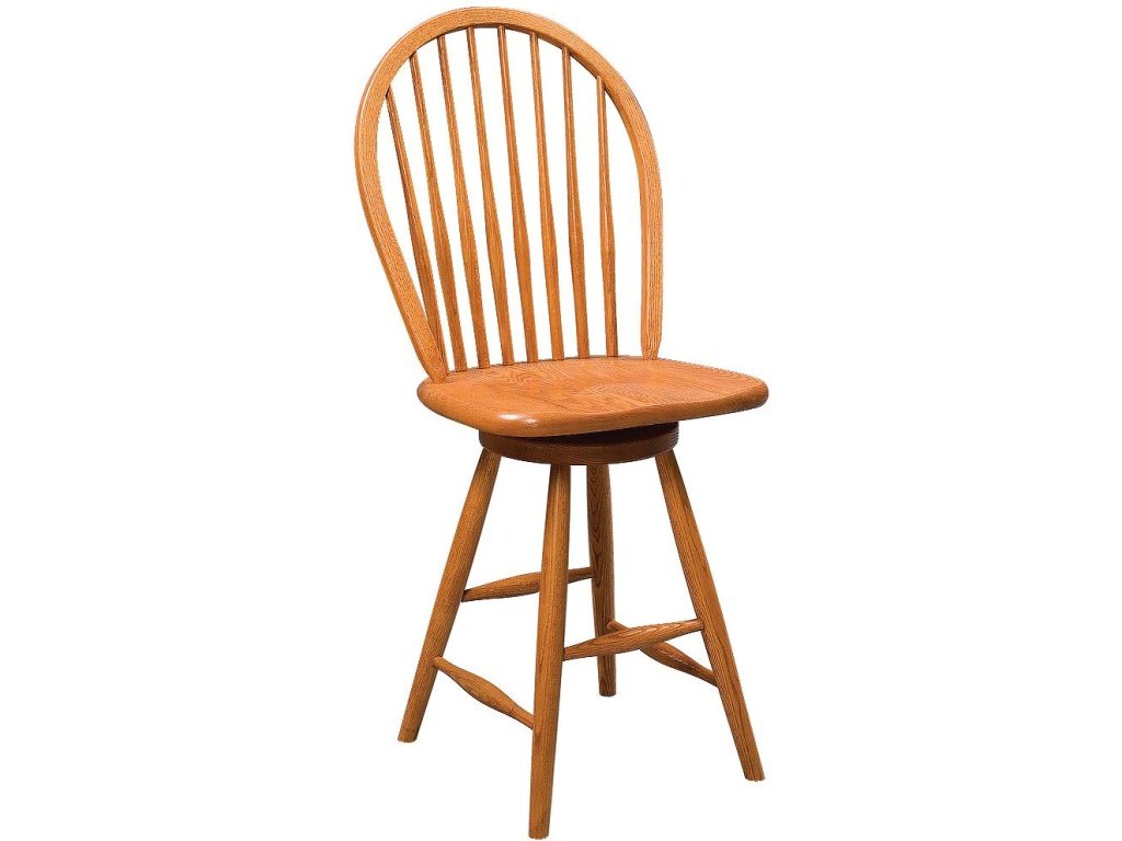 24" Eight Spindle Swivel Counter Stool