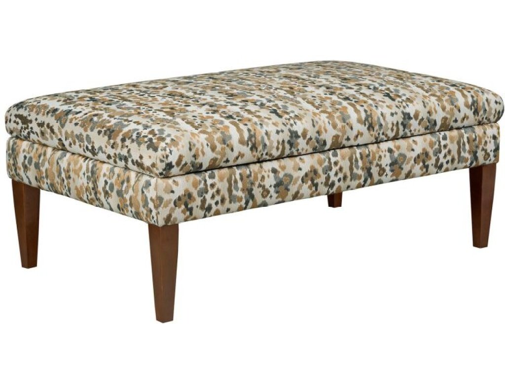 Large Cocktail Ottoman-Tapered Leg-Storage