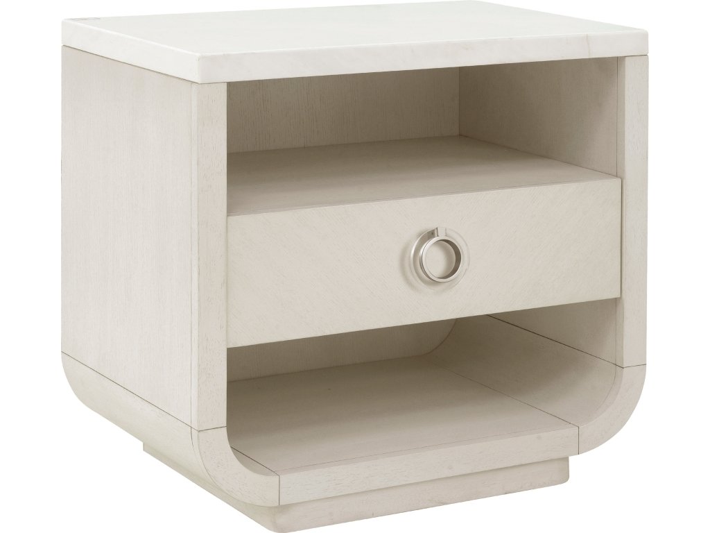 PFC Brighton Stone Top Accent Nightstand with Storage Drawer and USB Port