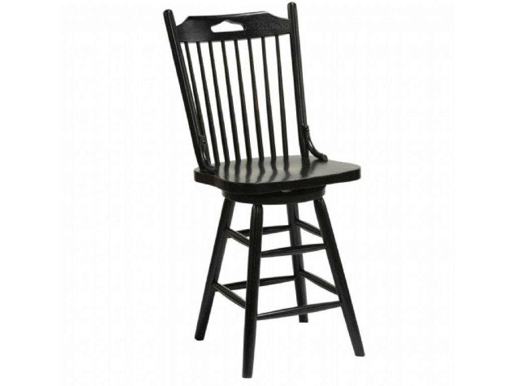 Windswept Shores Farmhouse 24"H Swivel Barstool