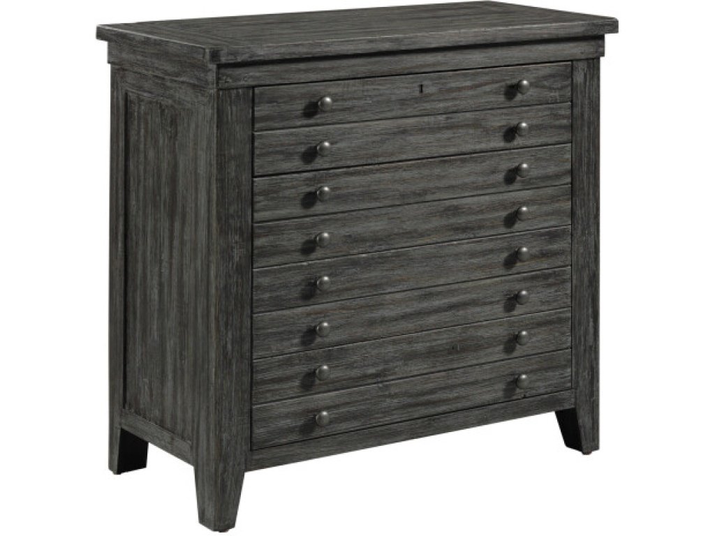 Brimley Map Drawer Bachelor'S Chest - Raven Finish