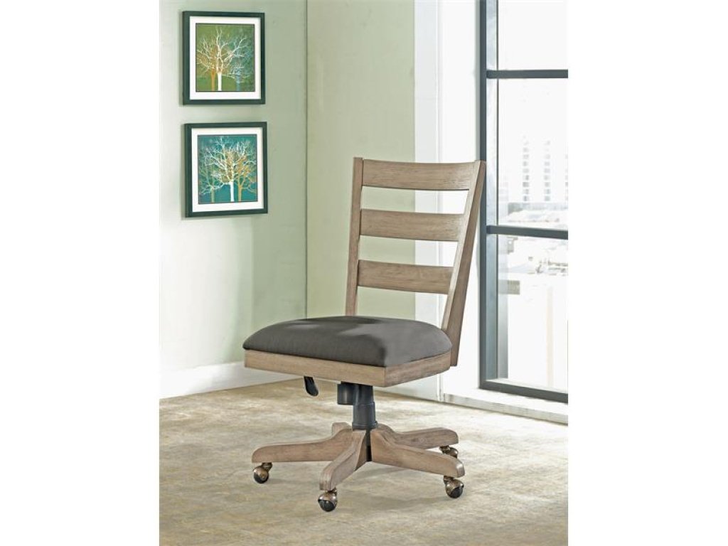 Wood Back Upholstered Desk Chair