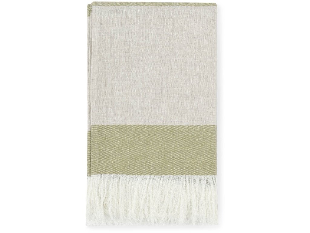 Talara Natural + Green Throw